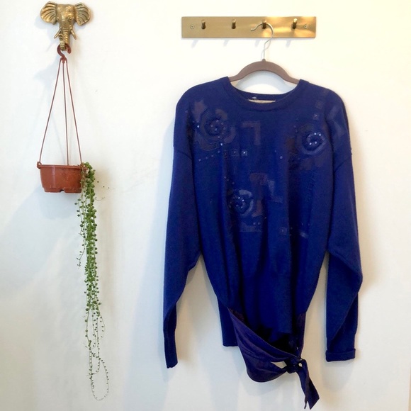 Vintage blue/purple wool sweater - Picture 3 of 7